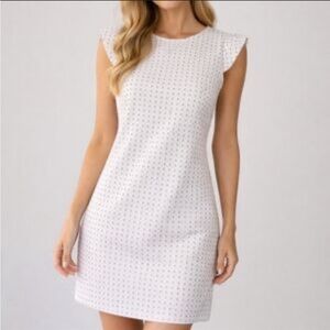 Jessica Howard White Geometric Shift Mini Dress